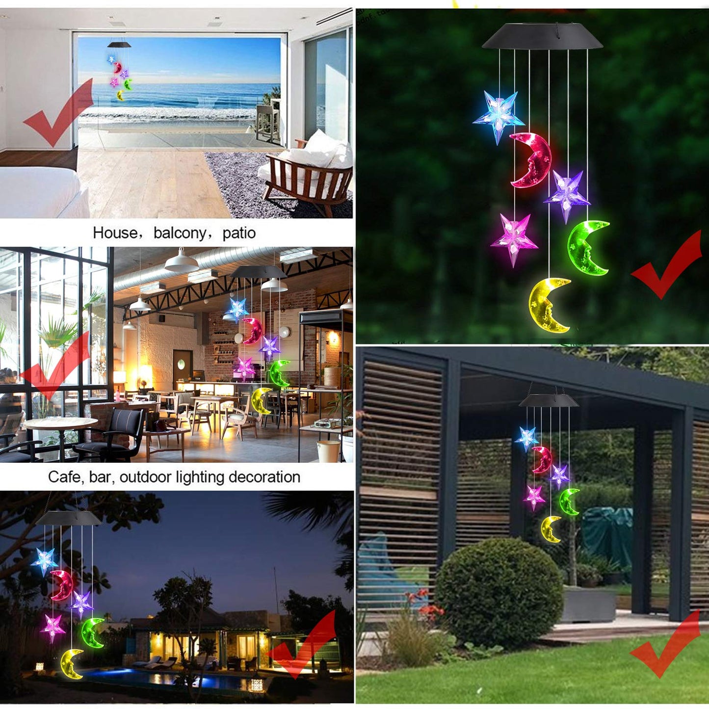 Color-Changing  Outdoor Wind Chime