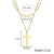 2 Pack Layered Cross Necklace for Men/Women