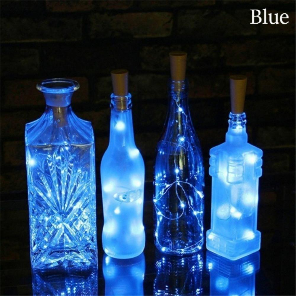 20 LED Wine Bottle Lights w/ Cork 6.5ft Silver Wire