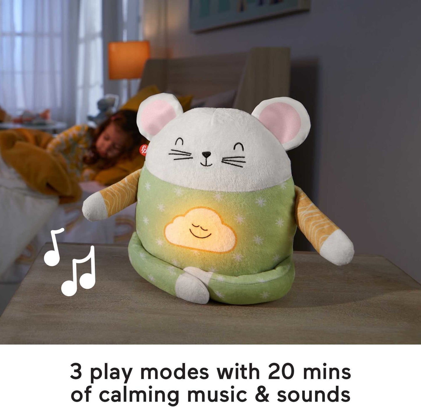 Meditation 7.87" Mouse Stuffed Animal w/ Soothing Sounds