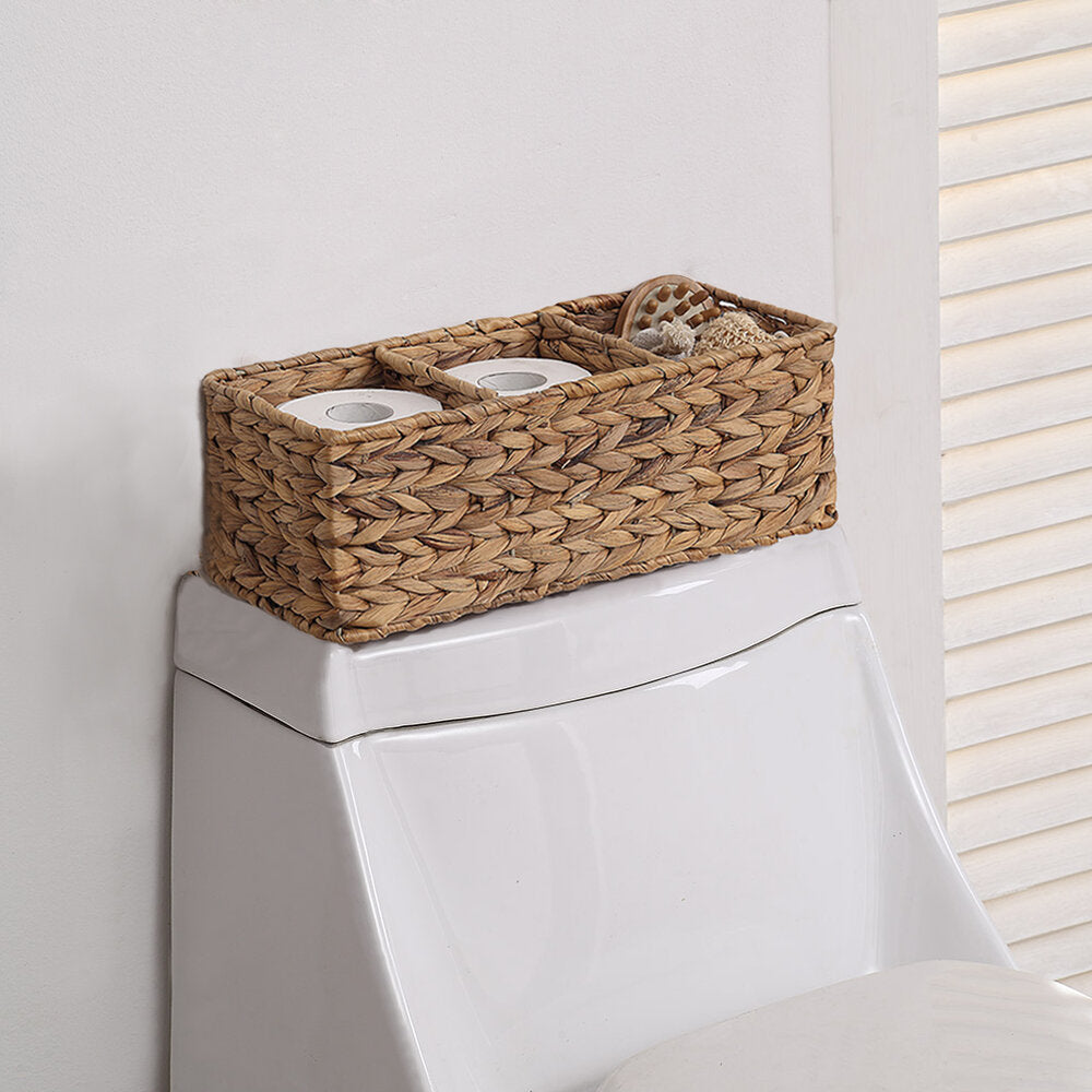 Woven Water Hyacinth Tank Basket, Natural