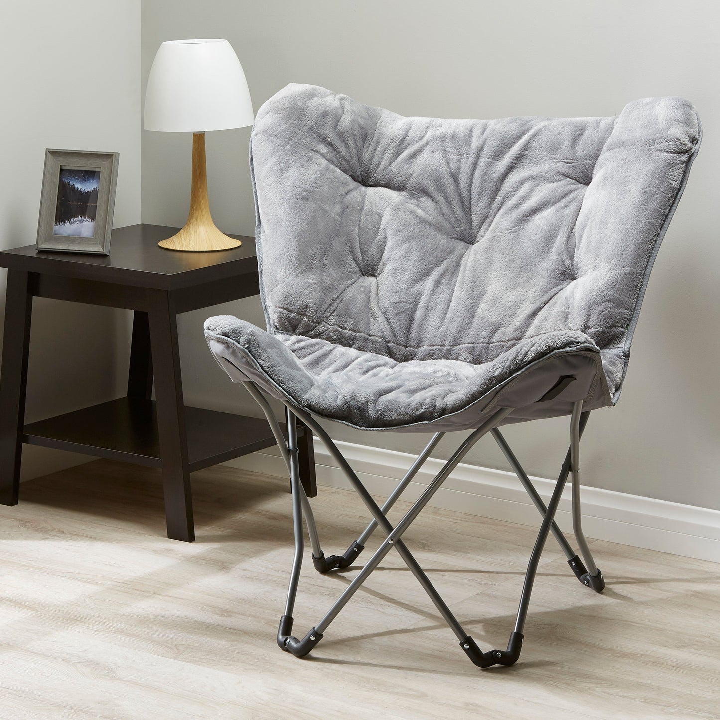 Faux Fur Butterfly Folding Chair