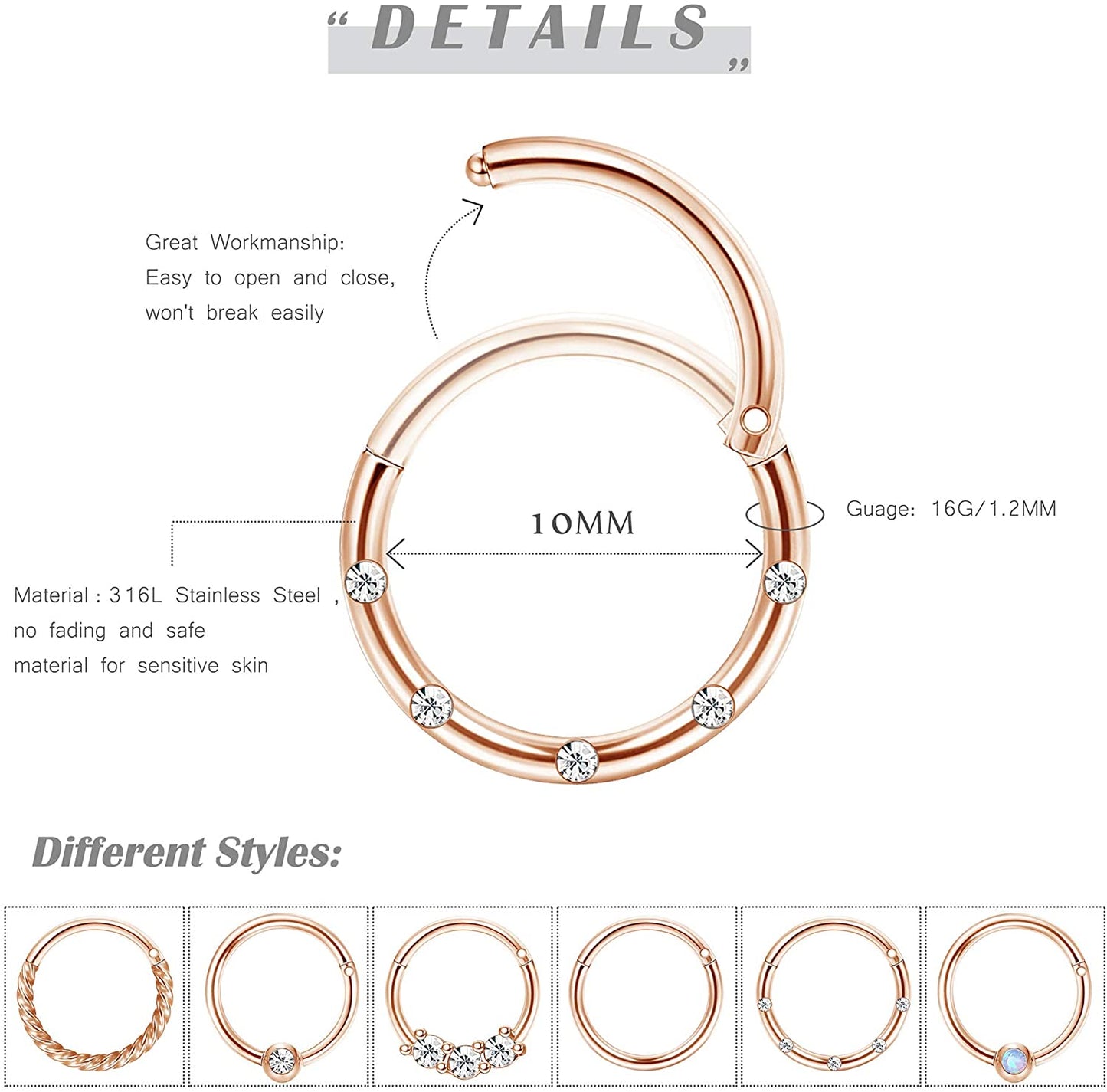 Cartilage Hoop Earrings for Men/Women