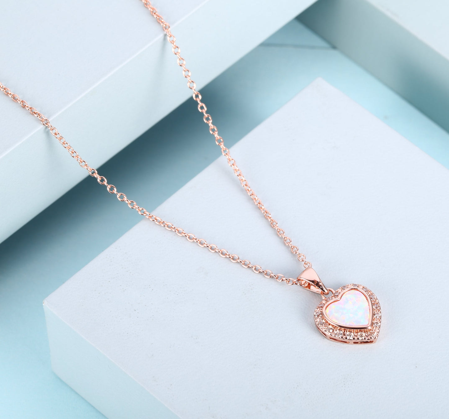 Heart Necklace for Women in 18k Rose Gold Overlay