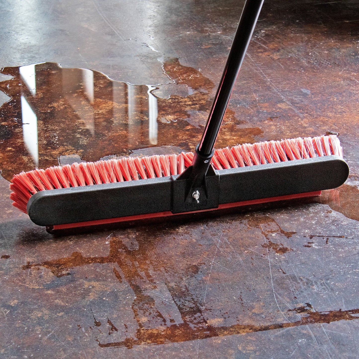 24in Heavy-Duty Multi-Surface Push Broom w/ Squeegee