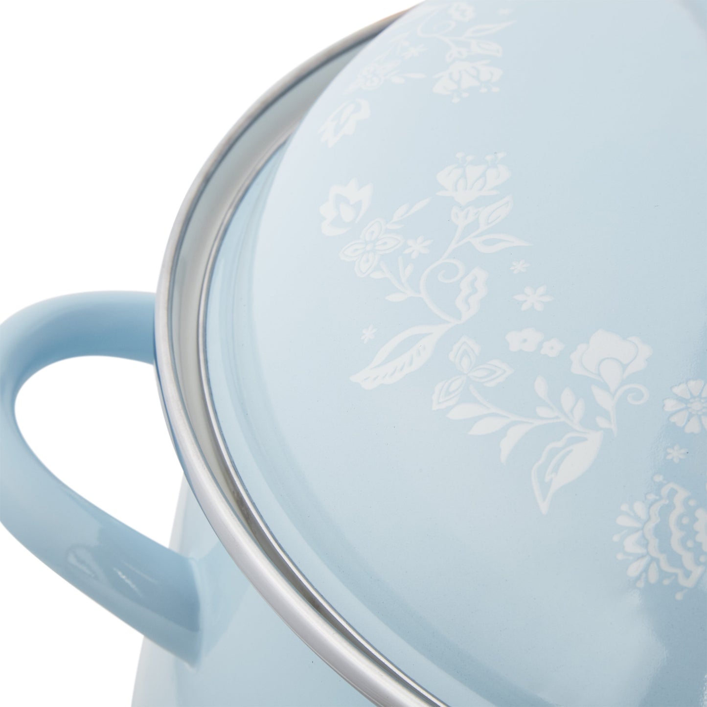 Breezy Blossom Enamel-on-Steel 12-Quart Stock Pot