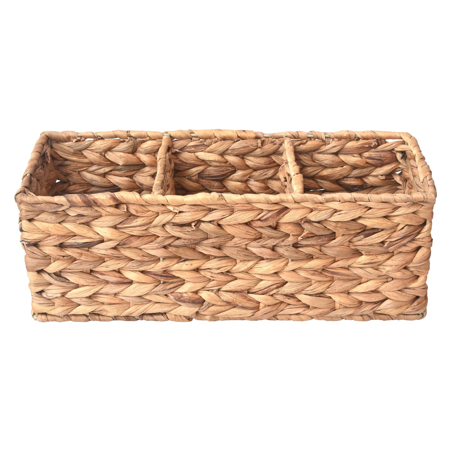 Woven Water Hyacinth Tank Basket, Natural