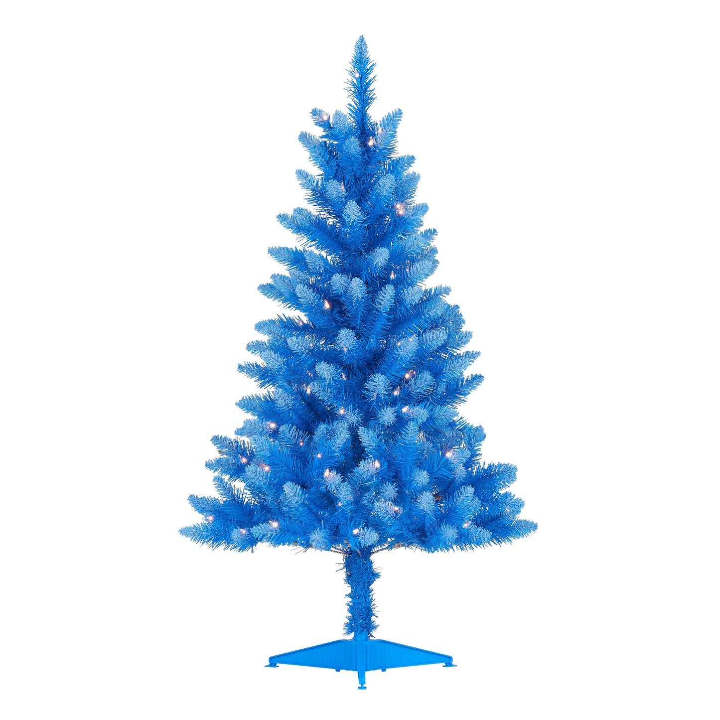 4ft Pre-Lit Blue Christmas Tree w/ 196 Branch Tips, Blue