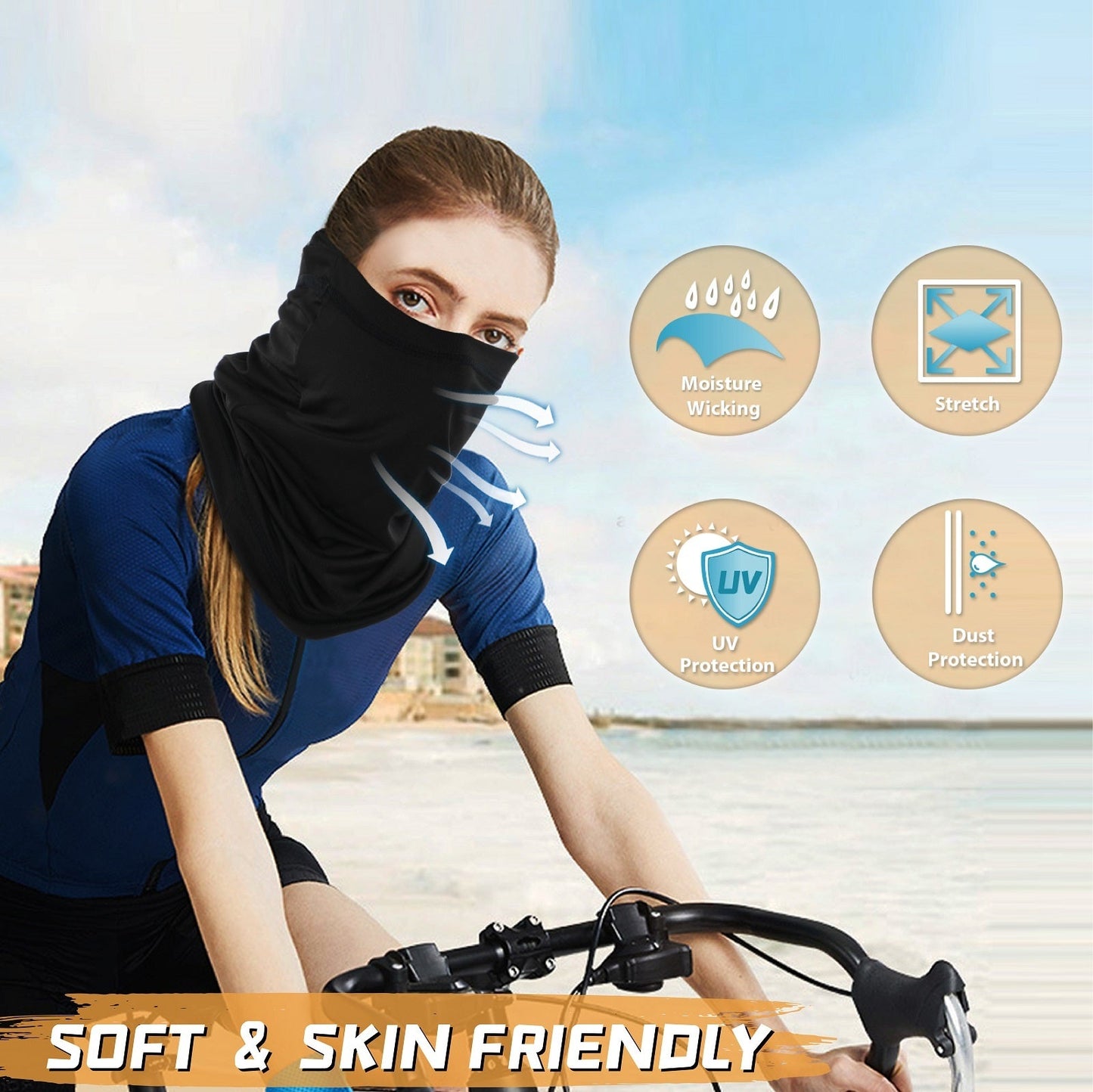 4 Pack Neck & Face Covering Mask Balaclava for Sun Protection