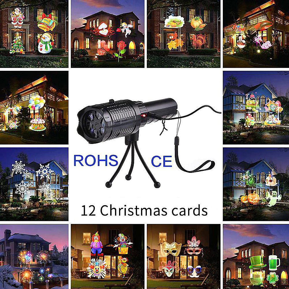 LED Christmas Light Projector - 12 Switchable Pattern