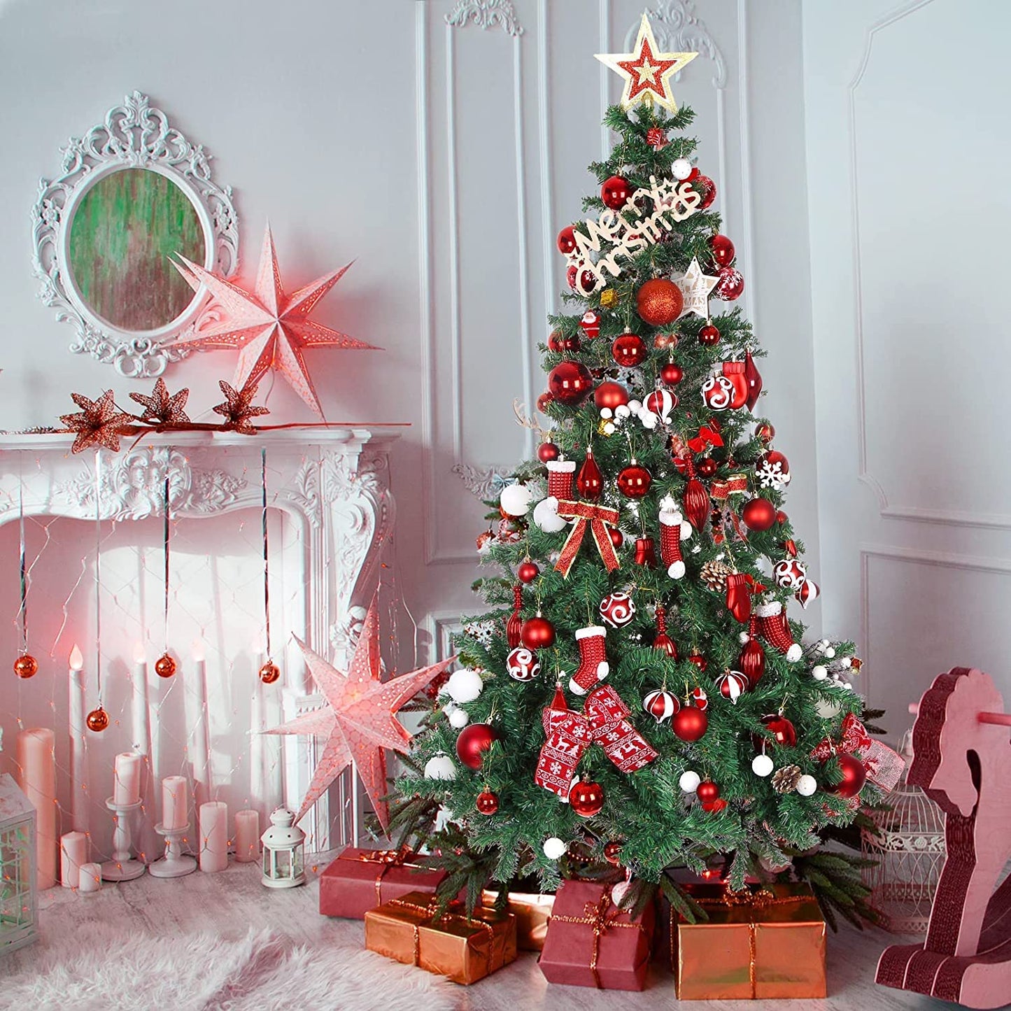 50 Pack Christmas Ball Ornaments Set