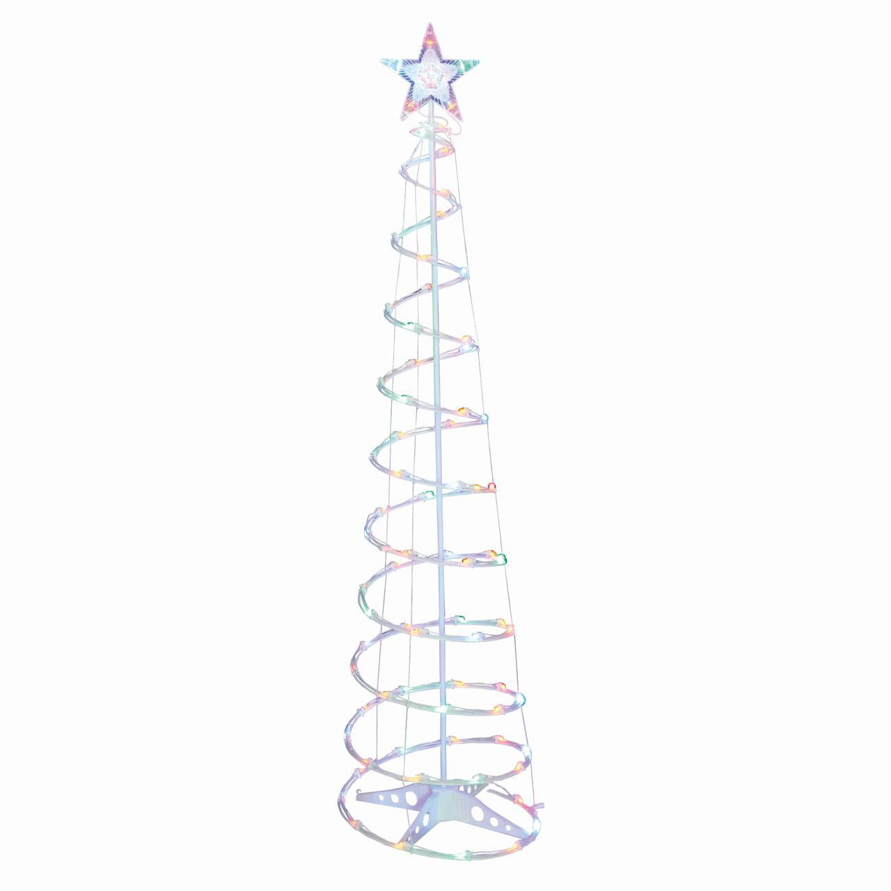 6' Light-Up LED Multicolor Spiral Christmas Tree, 80 Lights