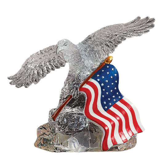 LED Lighted Patriotic Color-Changing Eagle Figurine Decoration