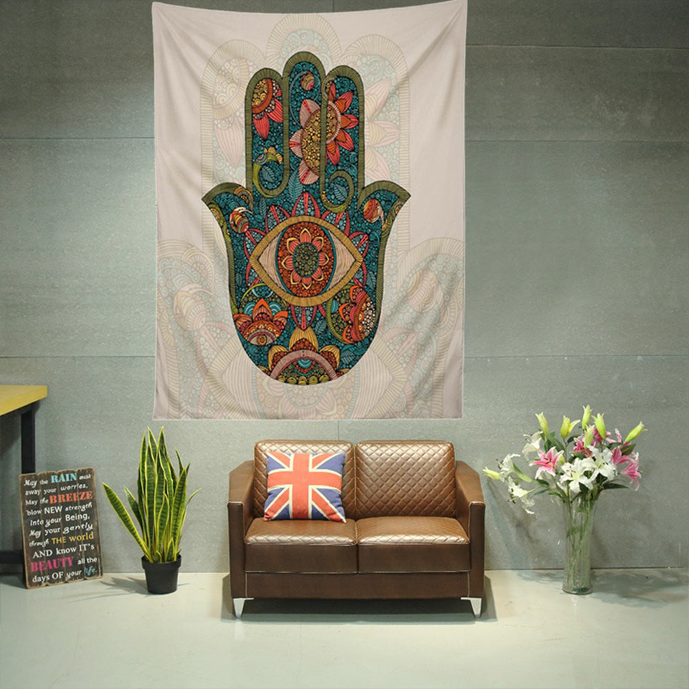 Hamsa Hand Medallion Evil Eye Tapestry for Home Decoration