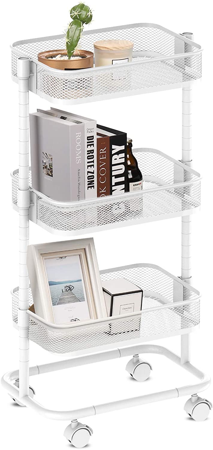 3-Tier Metal Rolling Utility Cart