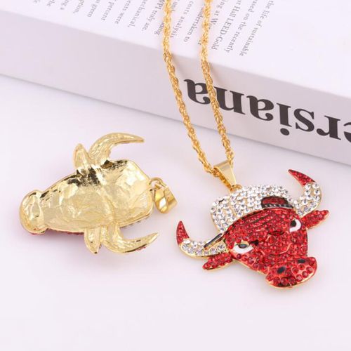 Vintage Hip Hop Bull Skull Necklace for Men