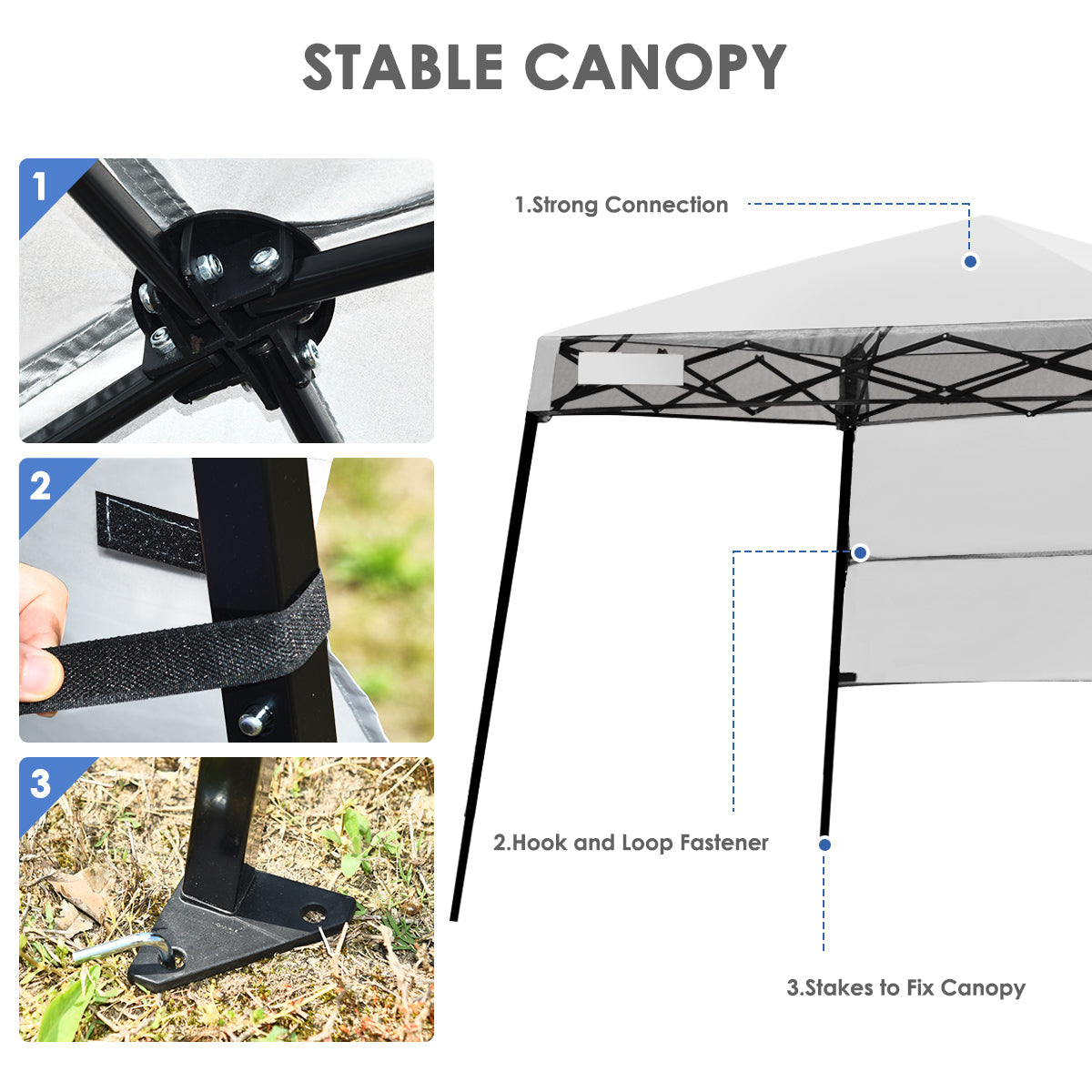 7' x 7' Gray Pop-up Outdoor Canopies