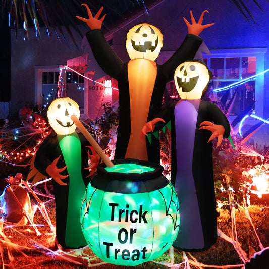 8' Halloween Inflatable Witch Decor w/ Bright LED Lights