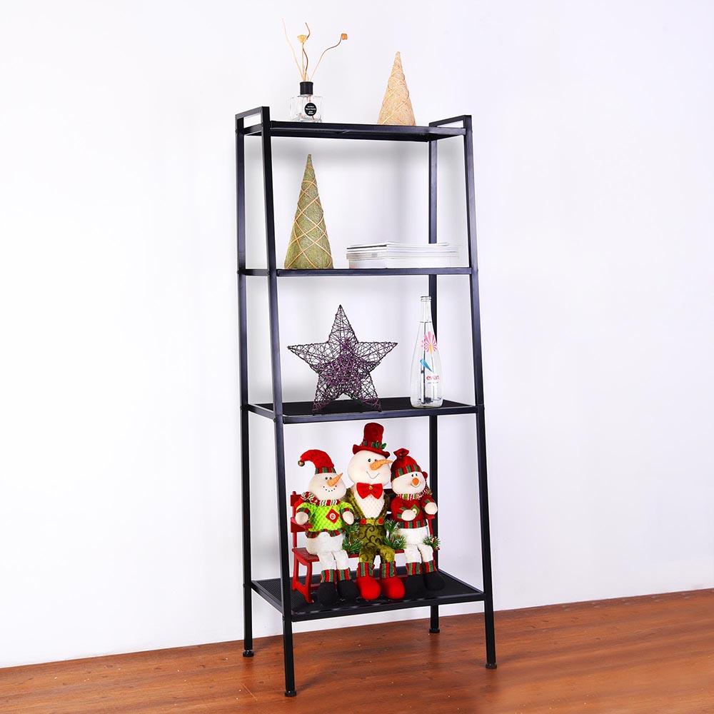 4 Tier Metal Leaning Ladder Shelf Bookcase