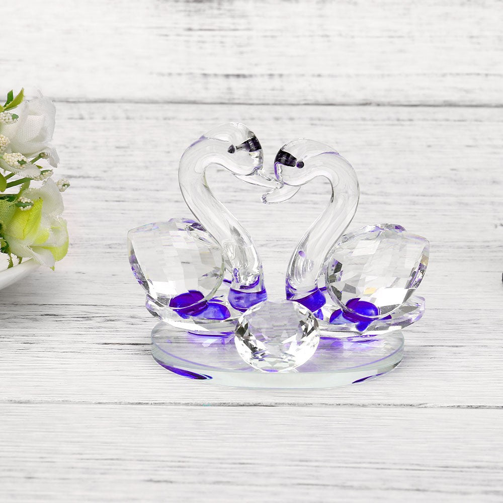 Crystal Swan Wedding Figurine for Home Decoration