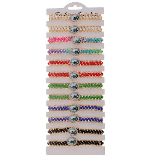 12 Pcs Colorful Aluminum San Judas Tadeo Bracelet Rosary Handmade Protection Bracelets