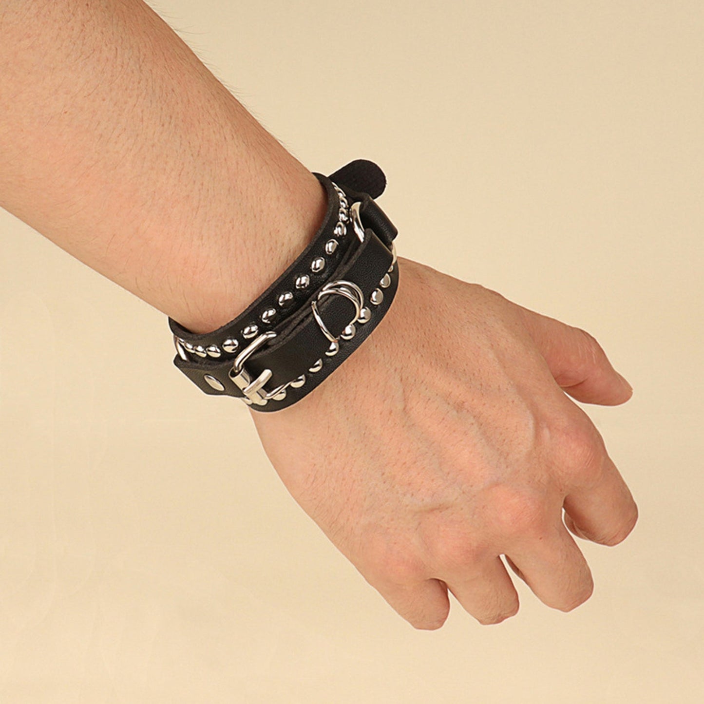 Punk Rock Cuff Wrap Leather Bracelet  for Men/Women