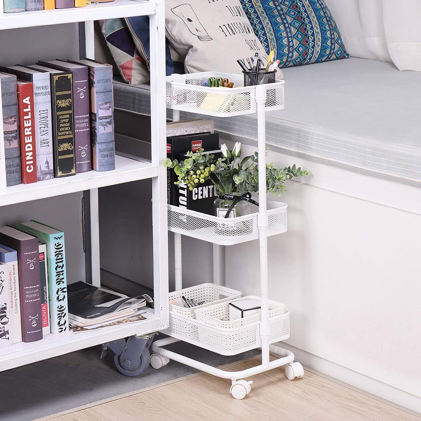 3-Tier Metal Rolling Utility Cart