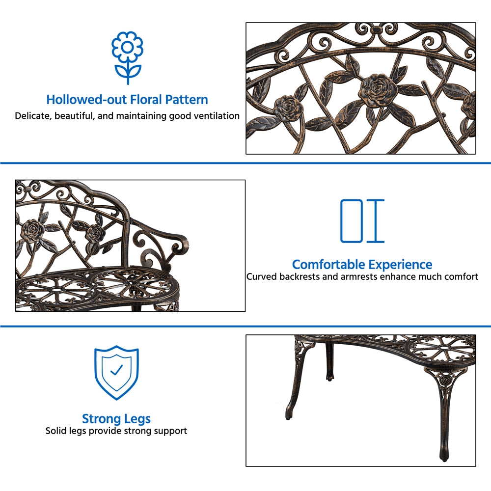 Outdoor Durable Aluminium Garden Bench
