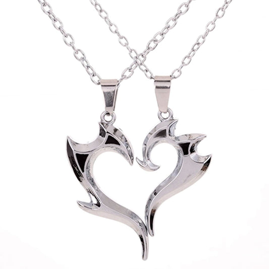 1 Pair Couple Necklace Heart Shape for Couples