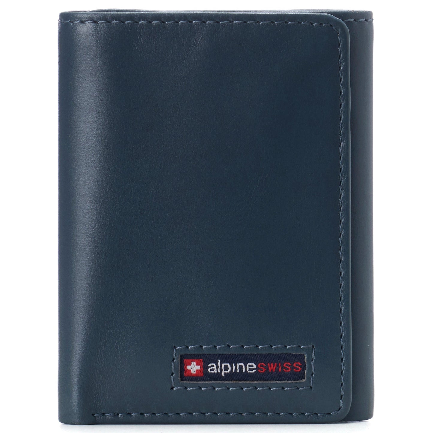 Mens RFID Protected Trifold Genuine Leather Wallet ID Window