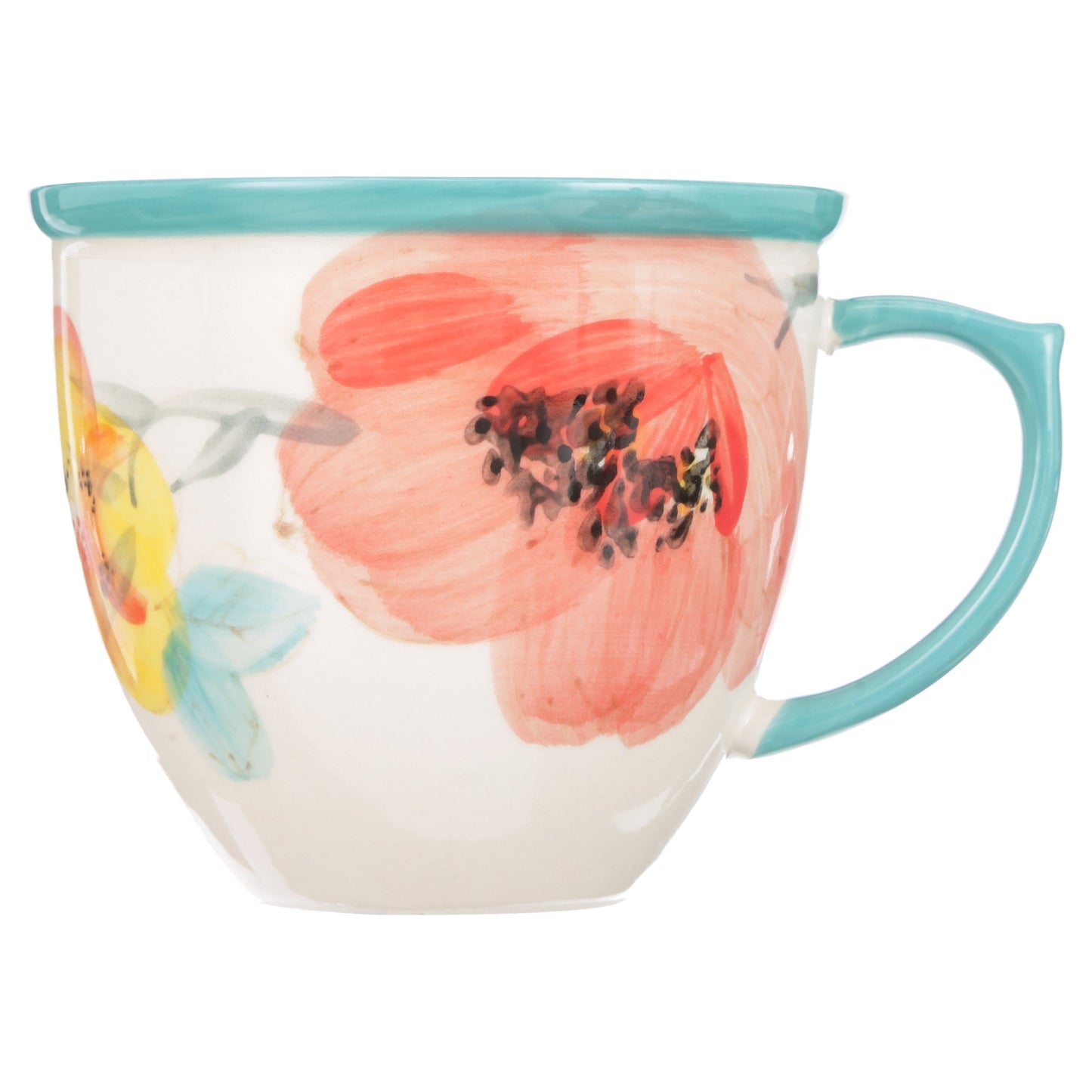 Vintage Bloom 4-Piece 16-Ounce Coffee Cup Set