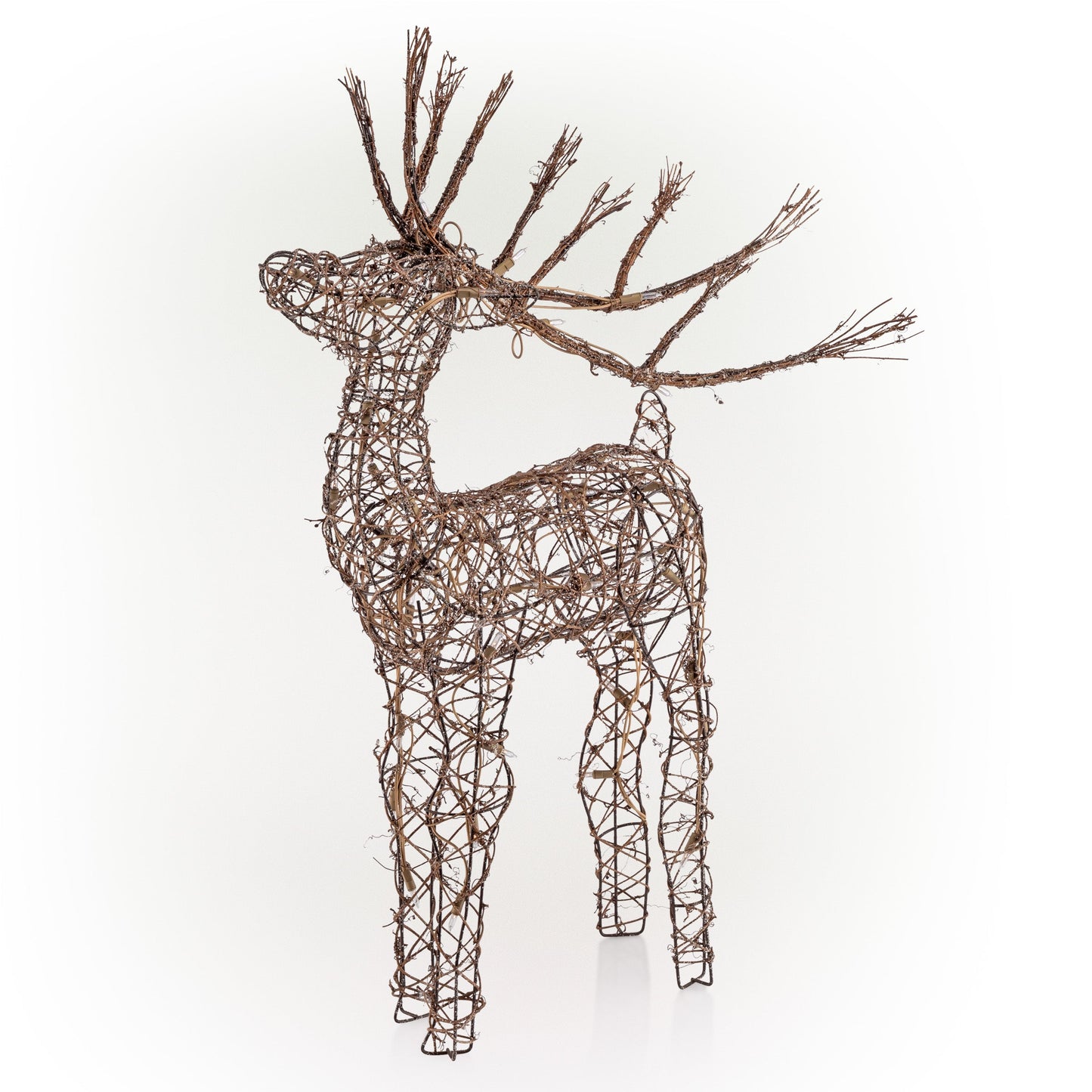 Rattan Reindeer with Halogen Lights Christmas Decoration