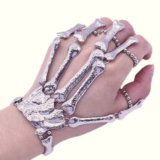Women Metal Hand Chain Skeleton Skull Bracelet