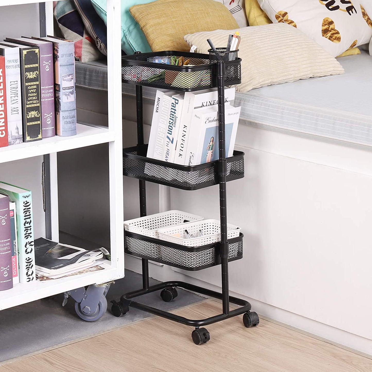 3-Tier Metal Rolling Utility Cart
