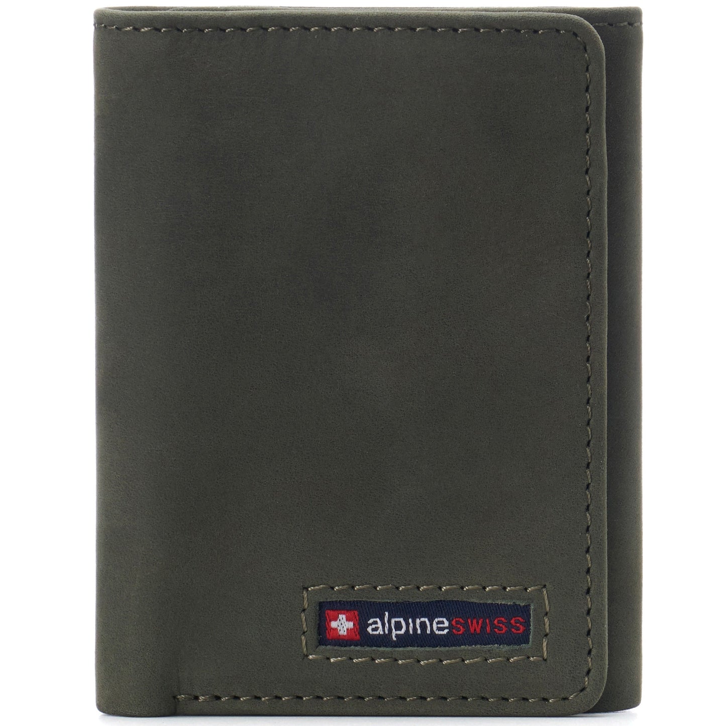 Mens RFID Protected Trifold Genuine Leather Wallet ID Window