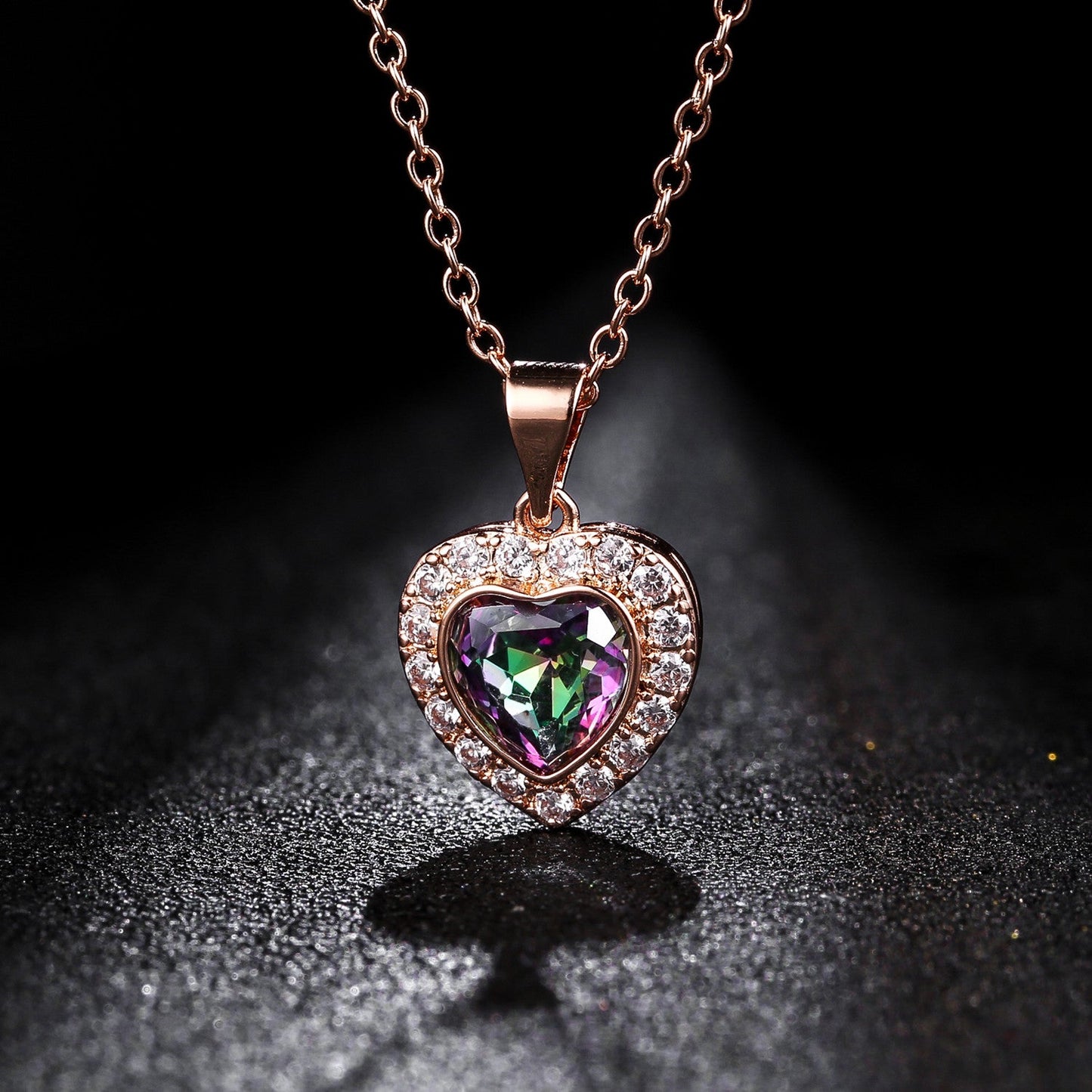 Heart Necklace for Women in 18k Rose Gold Overlay