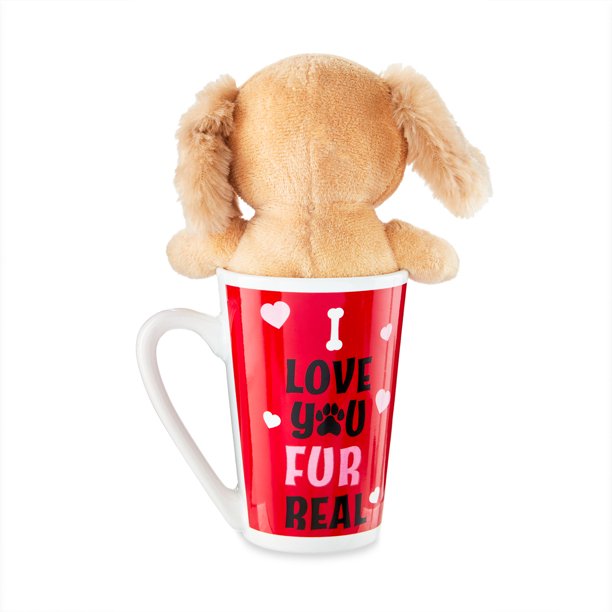 Valentine's Day Plush Toy in Latte Mug, Puppy Best Gift for Women