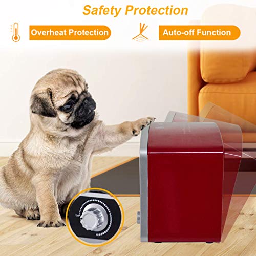 Ceramic Space Heater Portable Desk Thermostat Small Fan