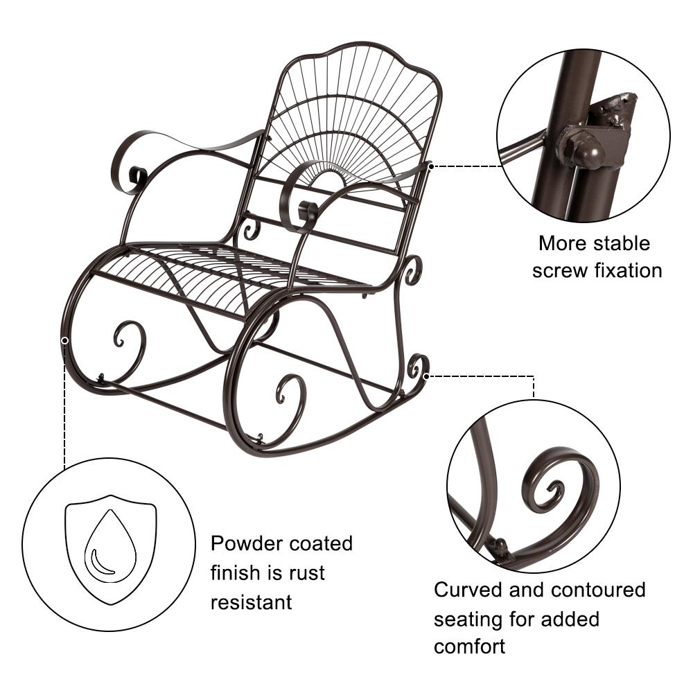 Iron Art Single Rocking Chair