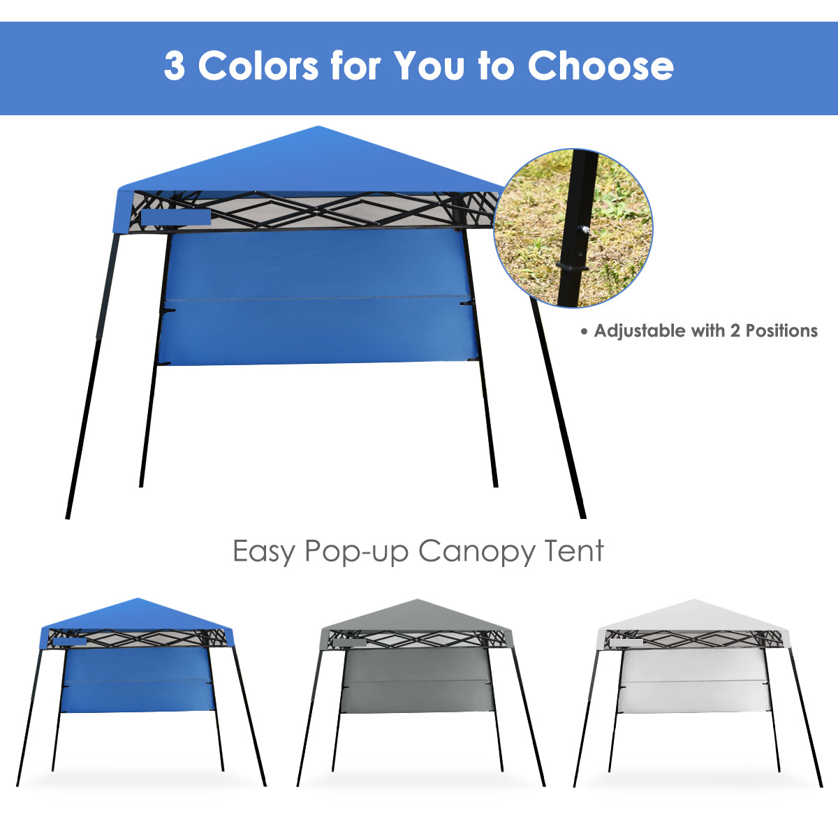 7' x 7' Gray Pop-up Outdoor Canopies