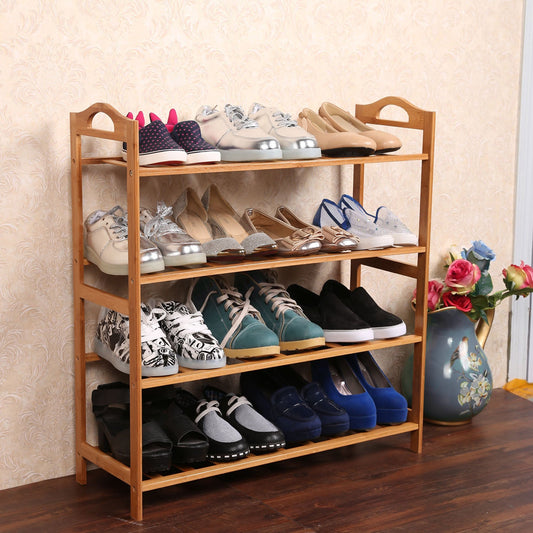 Bamboo 4 Tier Shoes Organizer - Free Standing