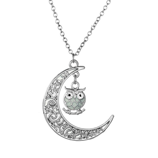 Owl Glow In Dark Pendant Chain Necklace for Women