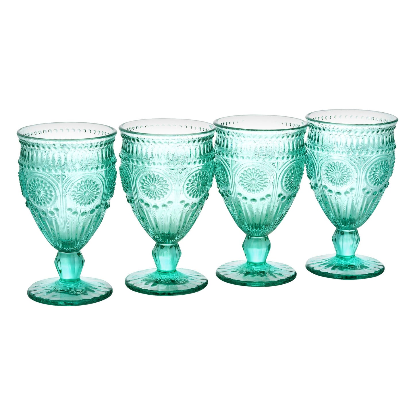 Set of 4 -12-Ounce Footed Glass Goblets