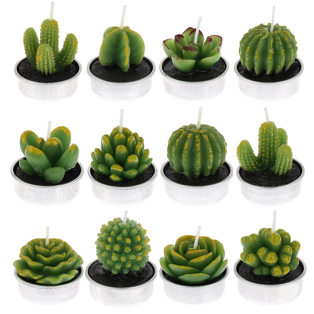 12 Pieces Cactus Tealight Candle