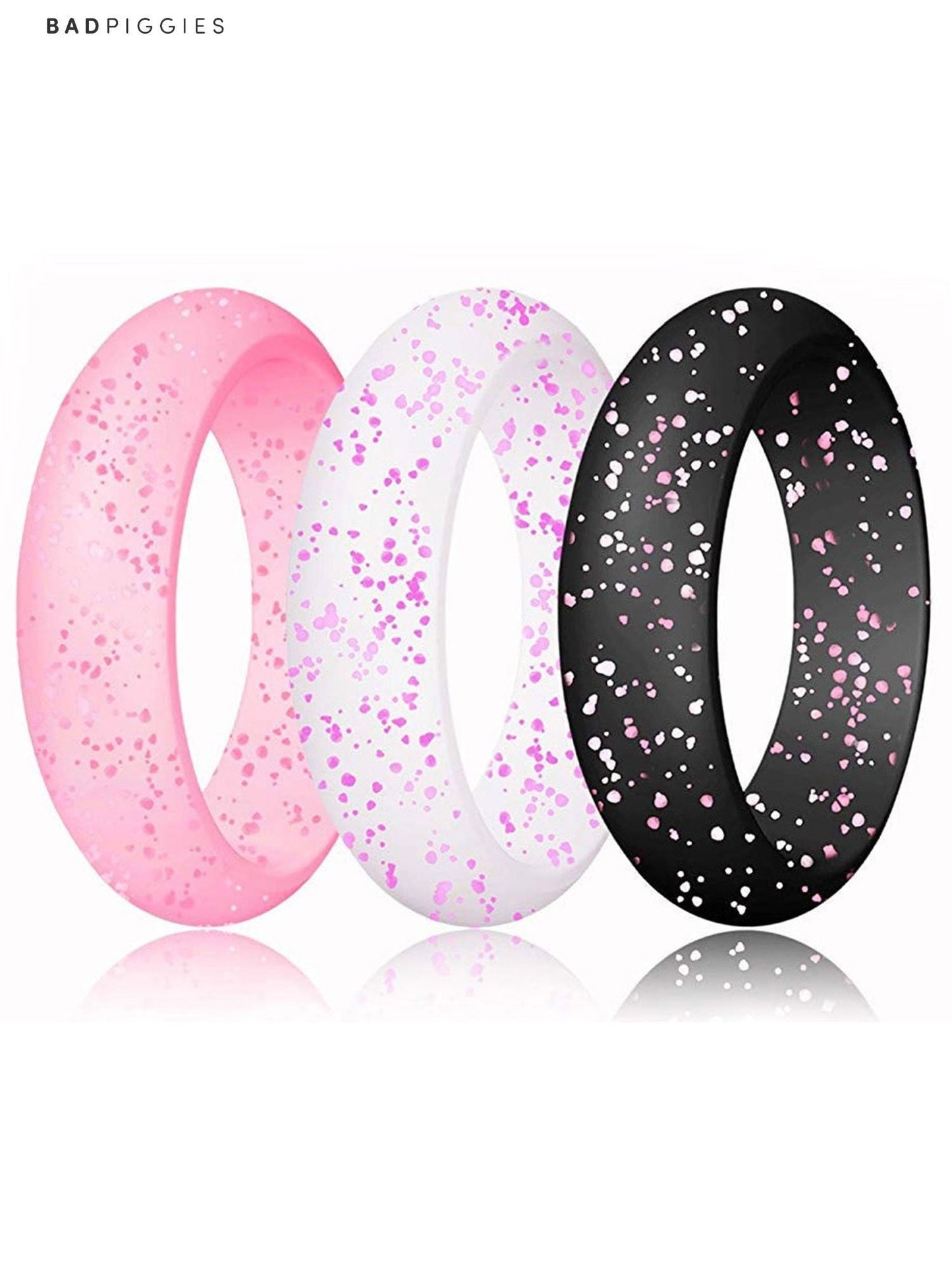 10Pcs Women Silicone Wedding Band/ Engagement Rings Set