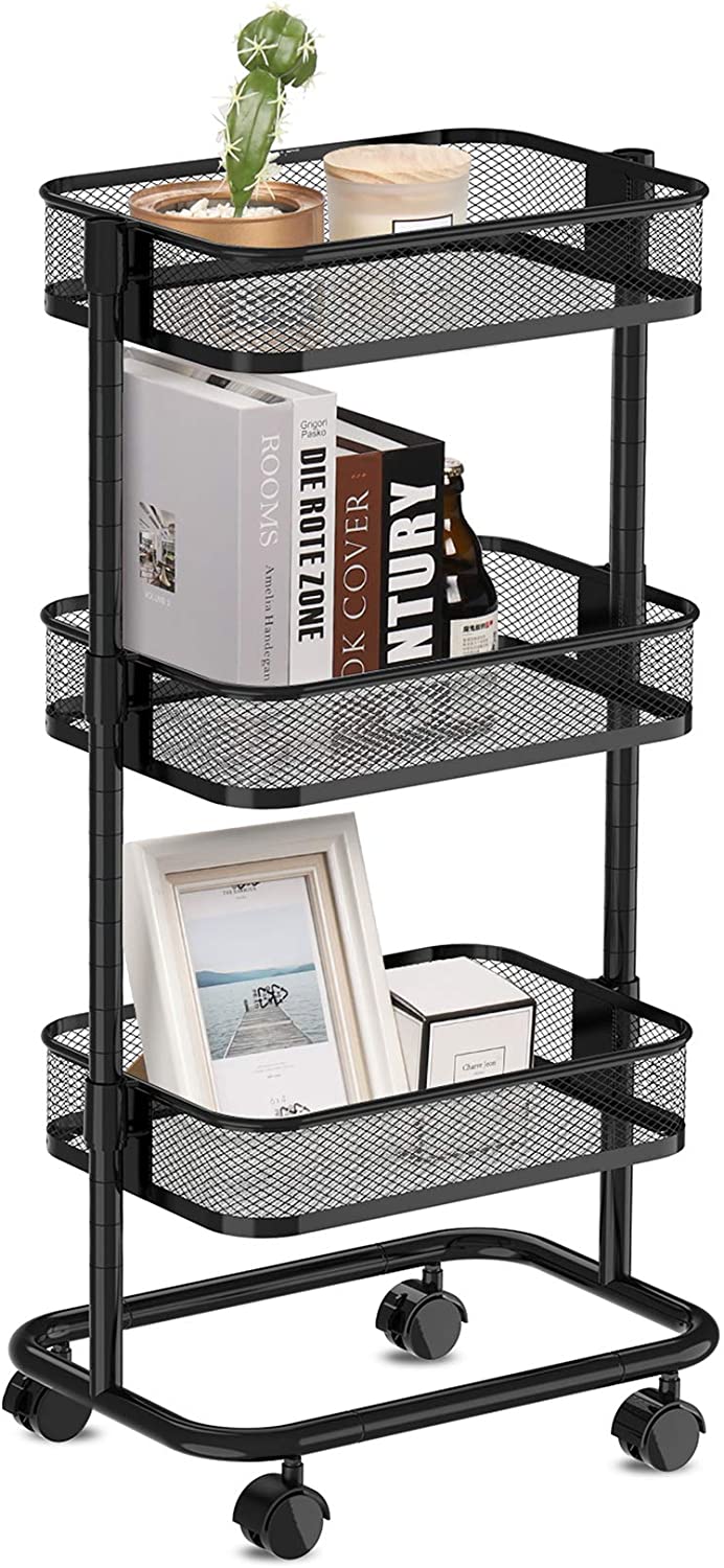 3-Tier Metal Rolling Utility Cart