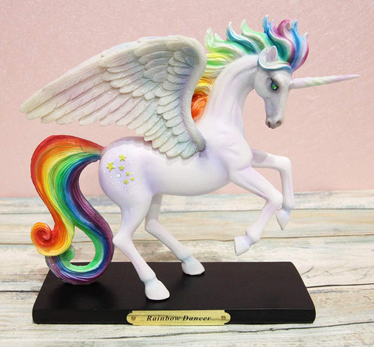 Fantasy Rainbow Dancer Unicorn Mare Horse Figurine 7"H