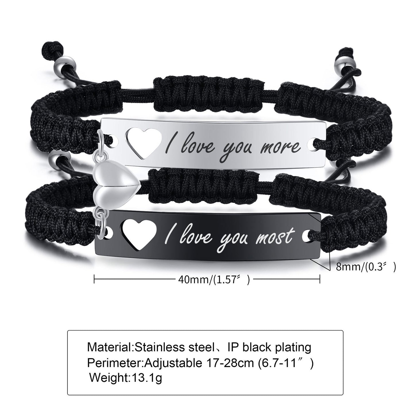 Adjustable Magnetic Couples Bracelets