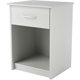 Nightstand with Drawer, White