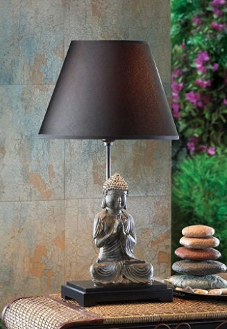 Meditating Buddha Table Lamp, Zen Buddha Figurine | Thai Buddha Lamp for Home, Bedroom, Bedside and Night Light Use, 24" High